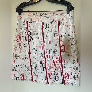 Alphabet zipper y2k Anthropology skirt